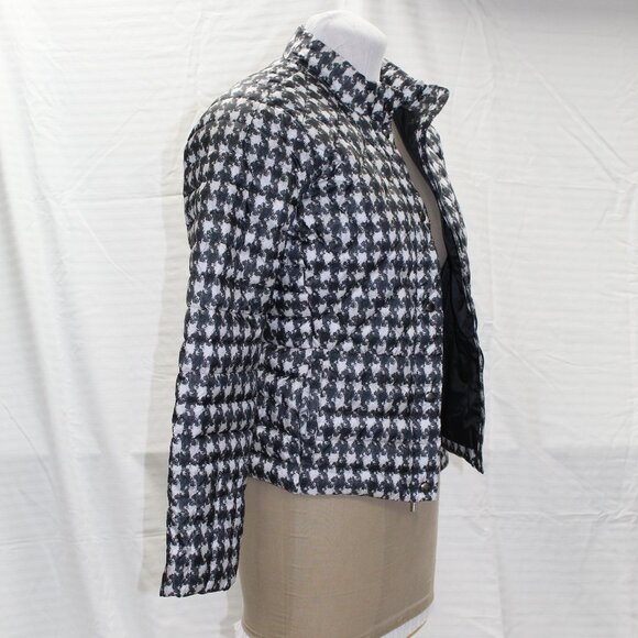 Land's end puffy jacket hounds tooth pattern Women's sz sm 6-8 - Picture 2 of 10